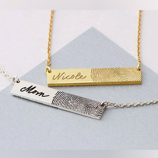 Fingerprint Bar Necklace